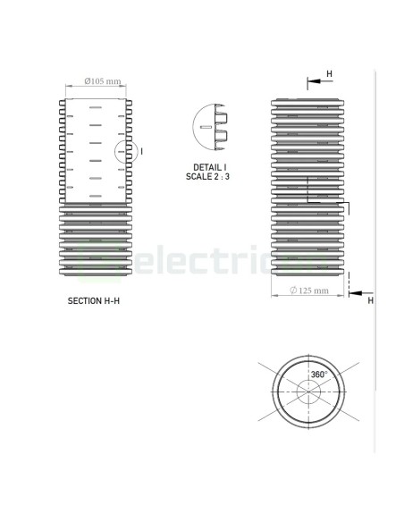 Țeavă riflată pentru drenaj cu perete dublu, D 125 mm, rolă de 50 metri, Kouvidis Geodrain Plus 2031125