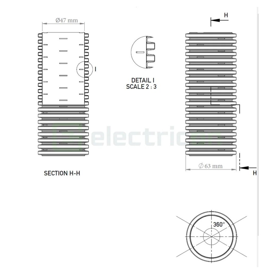 Țeavă riflată pentru drenaj cu perete dublu, D 63 mm, rolă de 50 metri, Kouvidis Geodrain Plus 2031063