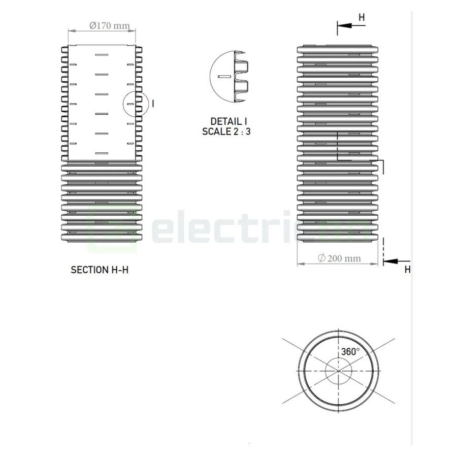 Țeavă riflată pentru drenaj cu perete dublu, D 200 mm, rolă de 25 metri, Kouvidis Geodrain Plus 2031200