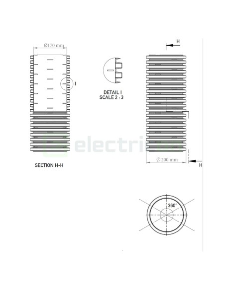 Țeavă riflată pentru drenaj cu perete dublu, D 200 mm, rolă de 25 metri, Kouvidis Geodrain Plus 2031200
