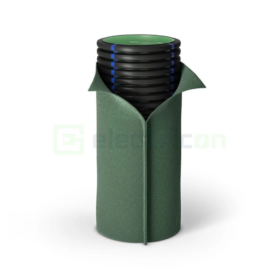Țeavă riflată pentru drenaj cu perete dublu, cu geotextil incorporat D 63 mm, rolă de 50 metri, Kouvidis Geodrain Plus 2028063