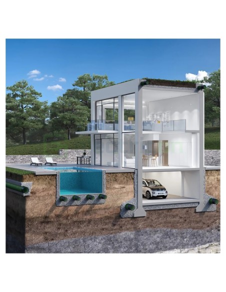 Țeavă riflată pentru drenaj cu perete dublu, cu geotextil incorporat D 90 mm, rolă de 50 metri, Kouvidis Geodrain Plus 2028090