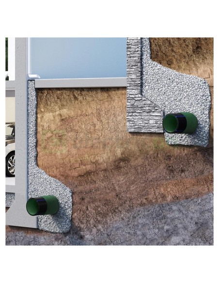 Țeavă riflată pentru drenaj cu perete dublu, cu geotextil incorporat D 90 mm, rolă de 50 metri, Kouvidis Geodrain Plus 2028090