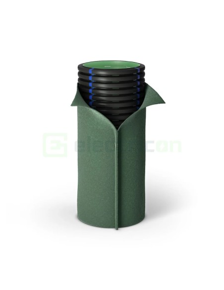 Țeavă riflată pentru drenaj cu perete dublu, cu geotextil incorporat D 125 mm, rolă de 50 metri, Kouvidis Geodrain Plus 2028125