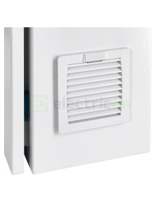 Carcasă cu filtru pentru ventilator tablou - 109x109x19mm IP54 gri deschis - Schrack IUKNE150