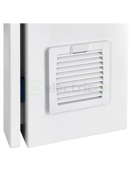 Carcasă cu filtru pentru ventilator tablou - 109x109x19mm IP54 gri deschis - Schrack IUKNE150
