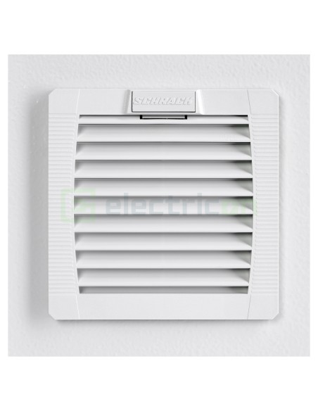 Carcasă cu filtru pentru ventilator tablou - 109x109x19mm IP54 gri deschis - Schrack IUKNE150