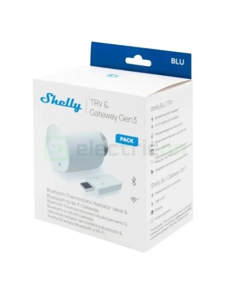 Valvă termostatică - Termostat calorifer - BLU TRV, pachet cu hub Bluetooth - Shelly BLU TRV Single