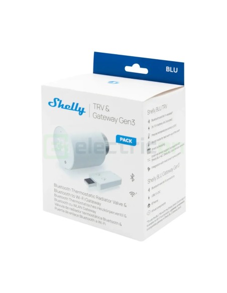 Valvă termostatică - Termostat calorifer - BLU TRV, pachet cu hub Bluetooth - Shelly BLU TRV Single
