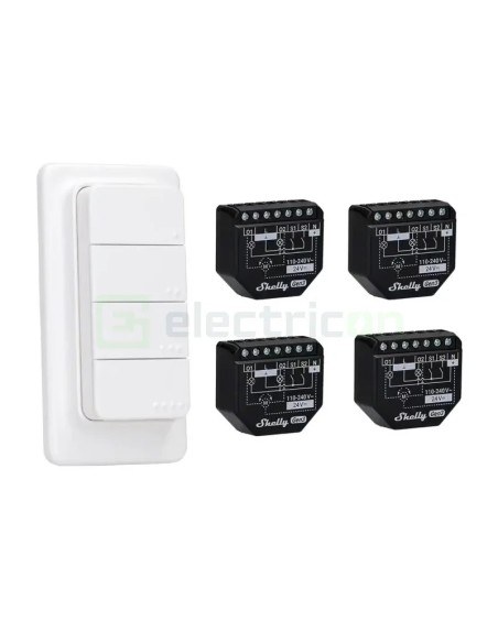 Telecomandă smart - Controler scene - BLU RC Button 4, suport magnetic, Bluetooth - Shelly BLU RC Button 4