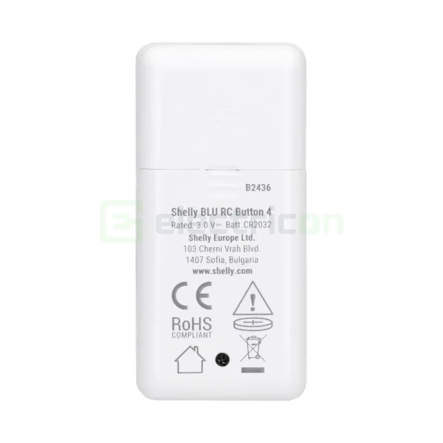 Telecomandă smart - Controler scene - BLU RC Button 4, suport magnetic, Bluetooth - Shelly BLU RC Button 4