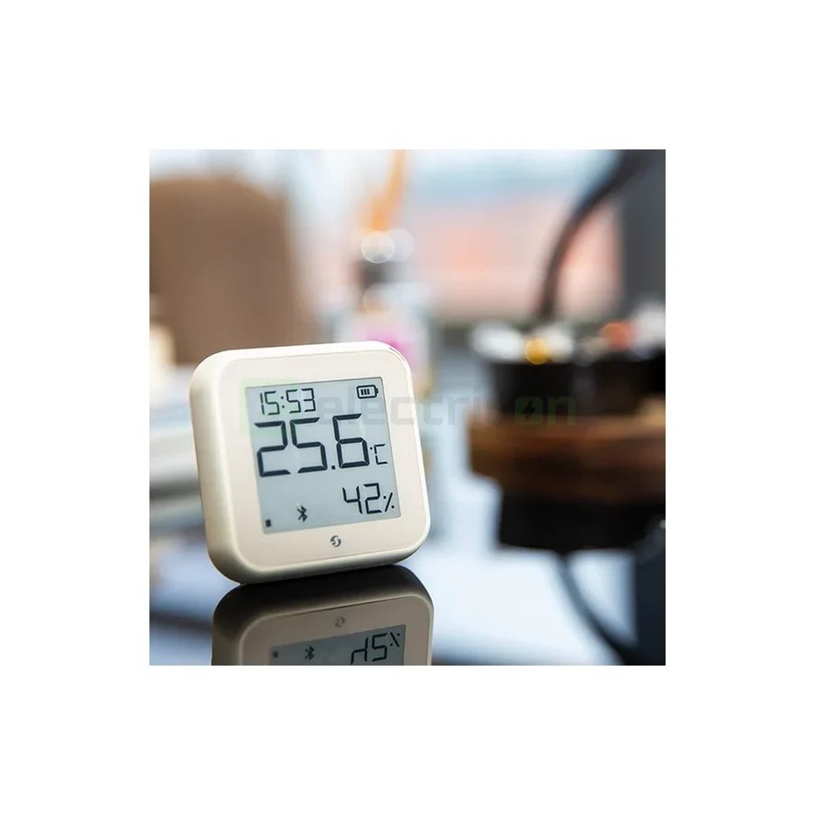 Termostat smart - Termohigrometru - H&T Gen3 Ivory, ecran E-ink, Wi-Fi, crem - Shelly H&T Gen3 Ivory