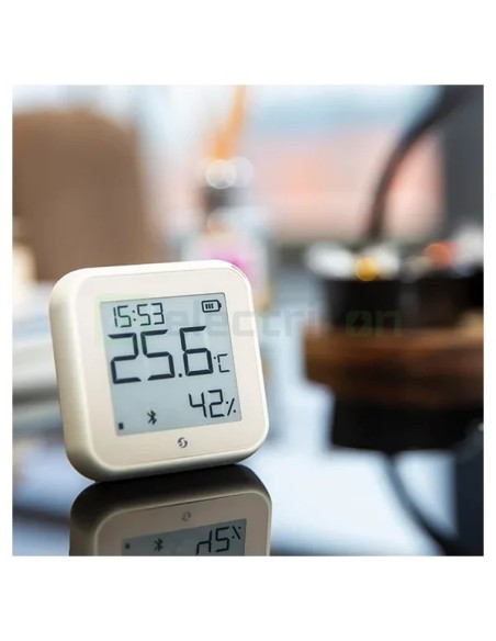 Termostat smart - Termohigrometru - H&T Gen3 Ivory, ecran E-ink, Wi-Fi, crem - Shelly H&T Gen3 Ivory