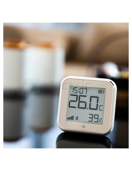Termostat smart - Termohigrometru - H&T Gen3 Ivory, ecran E-ink, Wi-Fi, crem - Shelly H&T Gen3 Ivory