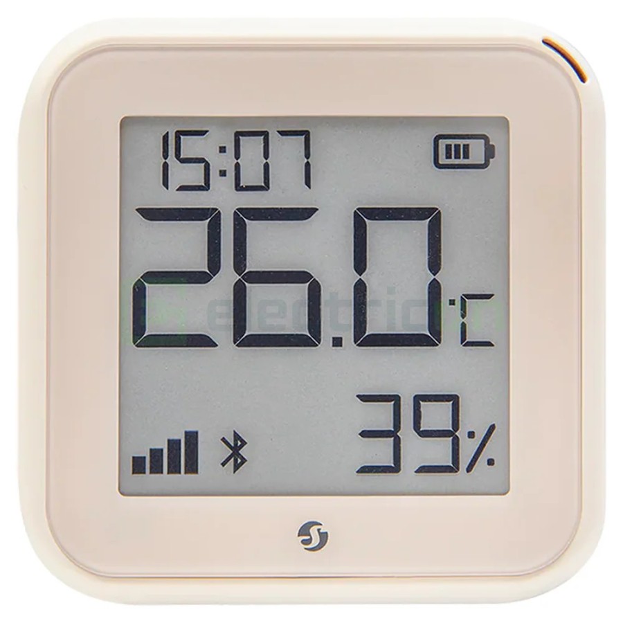 Termostat smart - Termohigrometru - H&T Gen3 Ivory, ecran E-ink, Wi-Fi, crem - Shelly H&T Gen3 Ivory