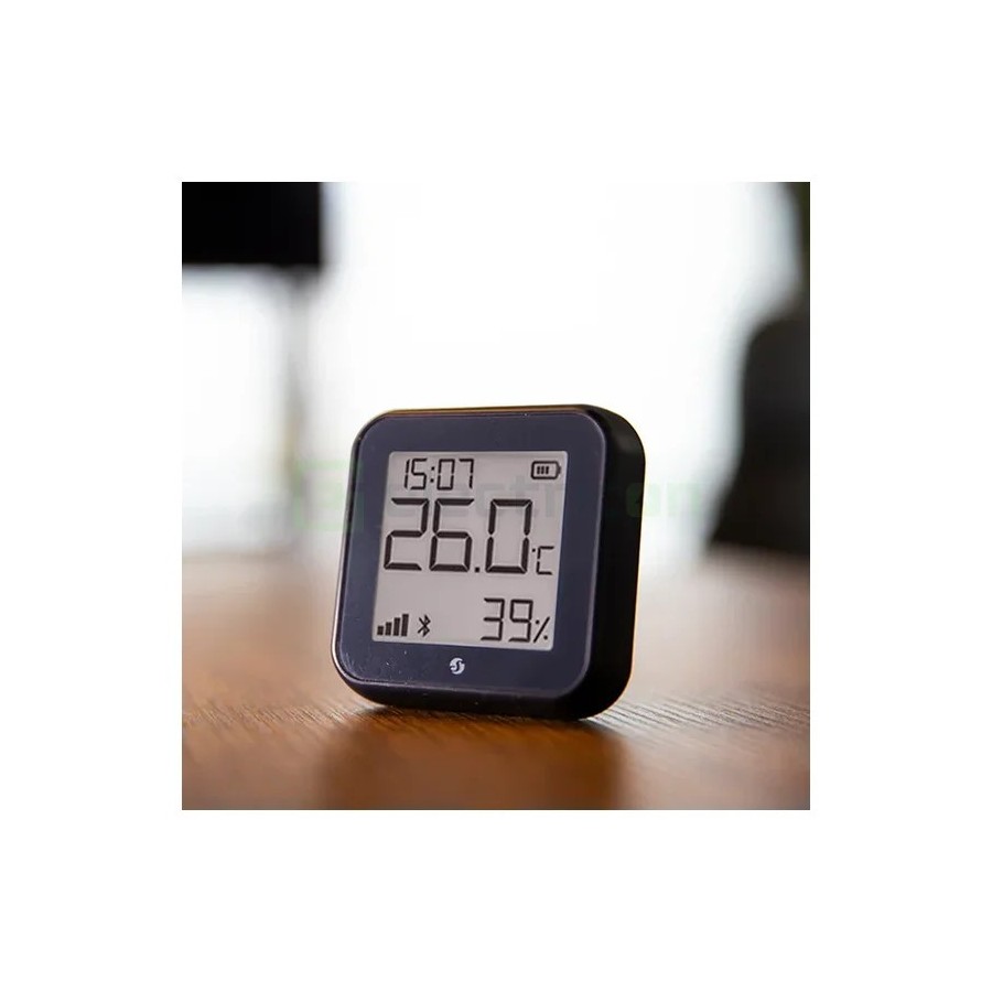Termostat smart - Termohigrometru - H&T Gen3 Matte Black, ecran E-ink, Wi-Fi - Shelly H&T Gen3 Black