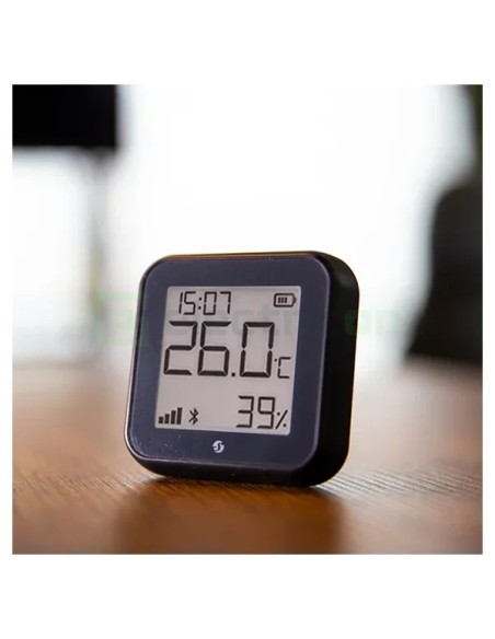 Termostat smart - Termohigrometru - H&T Gen3 Matte Black, ecran E-ink, Wi-Fi - Shelly H&T Gen3 Black