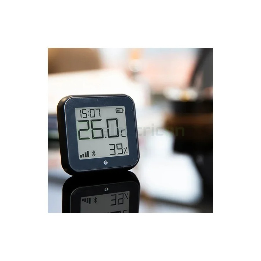 Termostat smart - Termohigrometru - H&T Gen3 Matte Black, ecran E-ink, Wi-Fi - Shelly H&T Gen3 Black