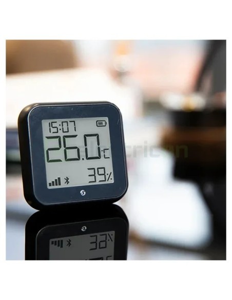 Termostat smart - Termohigrometru - H&T Gen3 Matte Black, ecran E-ink, Wi-Fi - Shelly H&T Gen3 Black