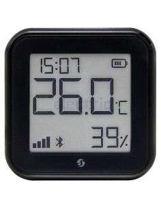 Termostat smart - Termohigrometru - H&T Gen3 Matte Black, ecran E-ink, Wi-Fi - Shelly H&T Gen3 Black