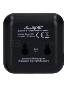 Termostat smart - Termohigrometru - H&T Gen3 Matte Black, ecran E-ink, Wi-Fi - Shelly H&T Gen3 Black 2