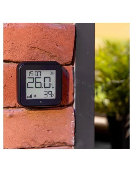 Termostat smart - Termohigrometru - H&T Gen3 Matte Black, ecran E-ink, Wi-Fi - Shelly H&T Gen3 Black
