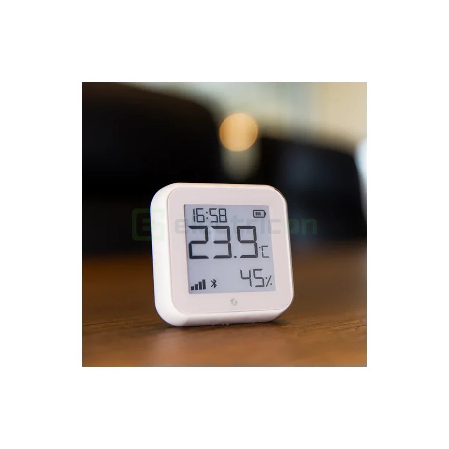 Termostat smart - Termohigrometru - H&T Gen3 Matte White, ecran E-ink, Wi-Fi - Shelly H&T Gen3 White