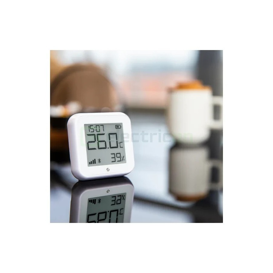 Termostat smart - Termohigrometru - H&T Gen3 Matte White, ecran E-ink, Wi-Fi - Shelly H&T Gen3 White
