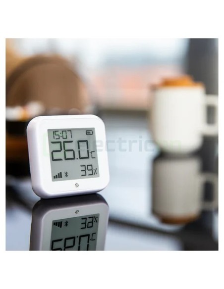 Termostat smart - Termohigrometru - H&T Gen3 Matte White, ecran E-ink, Wi-Fi - Shelly H&T Gen3 White