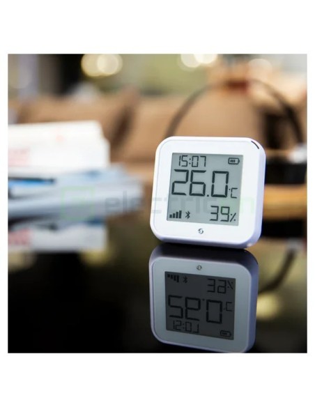 Termostat smart - Termohigrometru - H&T Gen3 Matte White, ecran E-ink, Wi-Fi - Shelly H&T Gen3 White