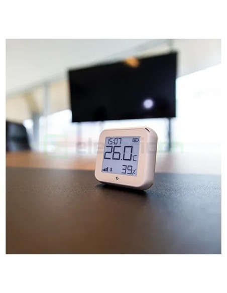 Termostat smart - Termohigrometru - H&T Gen3 Mocha, ecran E-ink, Wi-Fi, maro - Shelly H&T Gen3 Mocha