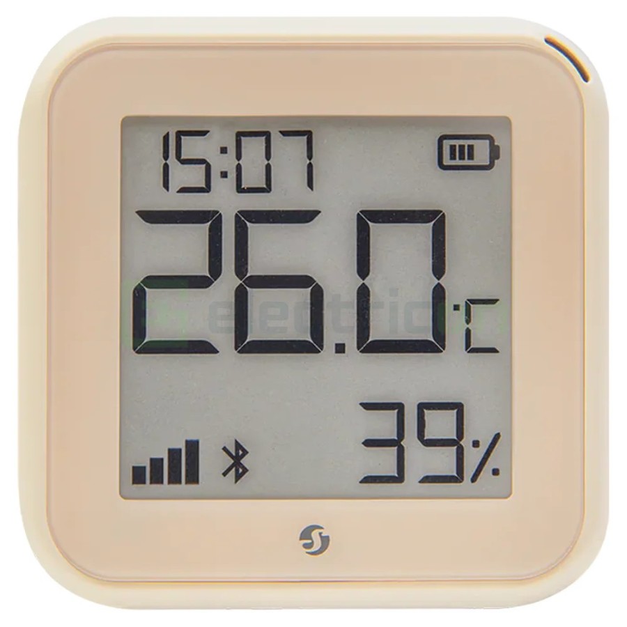 Termostat smart - Termohigrometru - H&T Gen3 Mocha, ecran E-ink, Wi-Fi, maro - Shelly H&T Gen3 Mocha