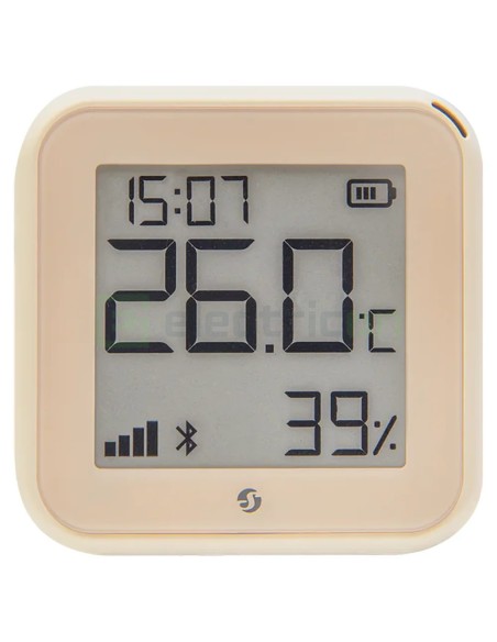 Termostat smart - Termohigrometru - H&T Gen3 Mocha, ecran E-ink, Wi-Fi, maro - Shelly H&T Gen3 Mocha