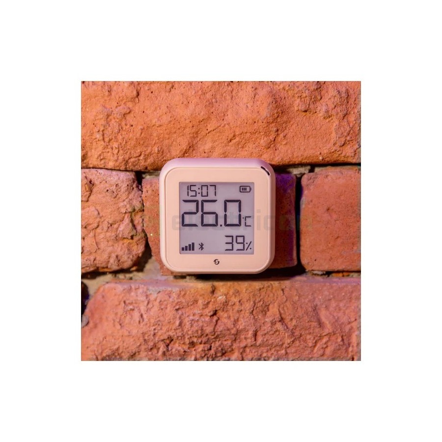 Termostat smart - Termohigrometru - H&T Gen3 Mocha, ecran E-ink, Wi-Fi, maro - Shelly H&T Gen3 Mocha