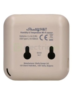 Termostat smart - Termohigrometru - H&T Gen3 Mocha, ecran E-ink, Wi-Fi, maro - Shelly H&T Gen3 Mocha 2