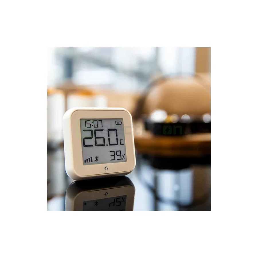 Termostat smart - Termohigrometru - H&T Gen3 Mocha, ecran E-ink, Wi-Fi, maro - Shelly H&T Gen3 Mocha