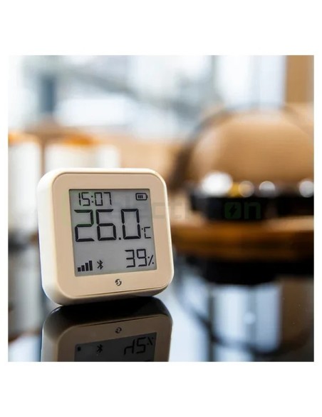 Termostat smart - Termohigrometru - H&T Gen3 Mocha, ecran E-ink, Wi-Fi, maro - Shelly H&T Gen3 Mocha