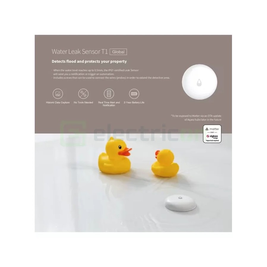 Senzor inundație - Detector scurgeri - Water Leak Sensor T1, contact lichide - Aqara Water Leak T1