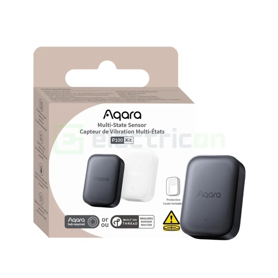 Senzor multifuncțional - Kit smart - model P100, prezență, vibrație, înclinare - Aqara P100 Grey Kit