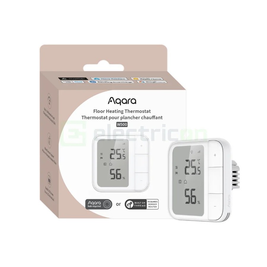 Termostat smart - Controler încălzire - Floor Heating W500, pardoseală, UT-A01D - Aqara W500 UT-A01D