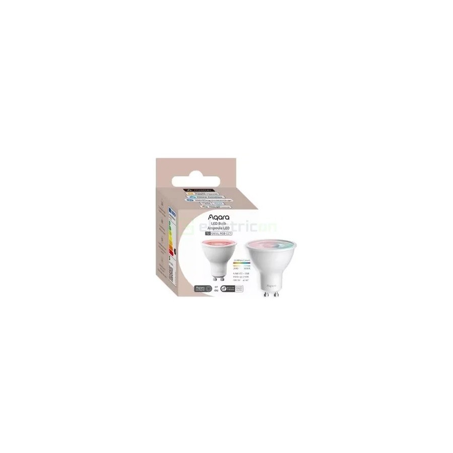 Bec Led RGB - Bec smart multicolor - soclu GU10, flux 450 Lumeni, Thread, Zigbee - Aqara Bulb T2 RGB GU10
