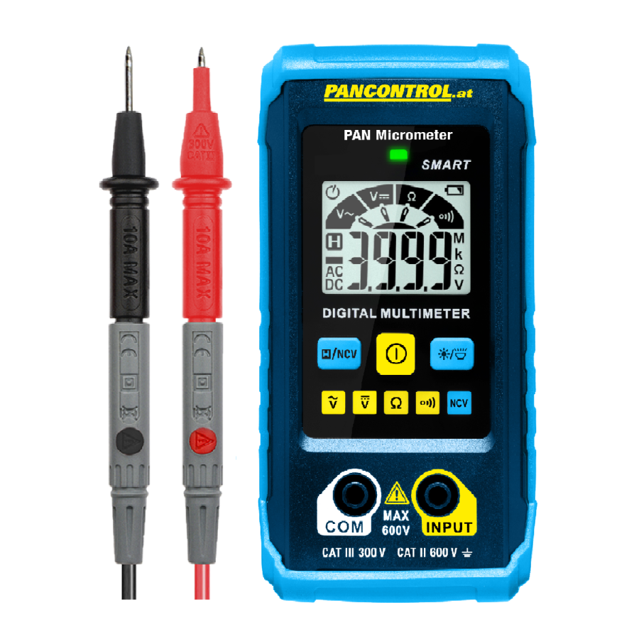 Multimetru digital - NCV, CAT II 600V, laternă led - Pancontrol PAN Micrometer
