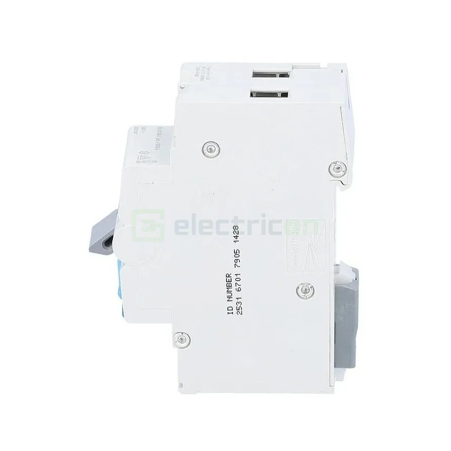 RCBO - Siguranță automată - Disjunctor cu protecție diferențială - tip A curba B 16A 10mA 6kA !P+N 2M - Hager ADA516D