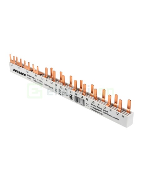 Busbar - Baretă alimentare - 4P trifazat 12M (1xRCCB 4P+ 8xMCB 1P+N 1M) - Amparo - Schrack BSA90169