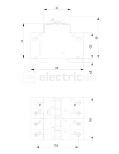 RCBO - Siguranță automată - Disjunctor cu protecție diferențială tip A curba C 32A 100mA 3P+N 4M KZS-4M - ETI 002174427 2