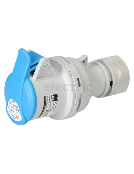 Fișă industrială - CEE 3 poli (2P+E) - mobil - 16A 230V - exterior - IP44 - SEZ DK as. IVN 1632 10010636.00