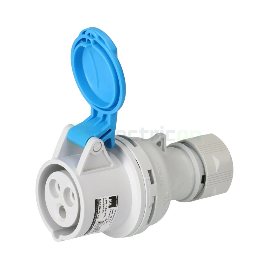 Fișă industrială - CEE 3 poli (2P+E) - mobil - 16A 230V - exterior - IP44 - SEZ DK as. IVN 1632 10010636.00