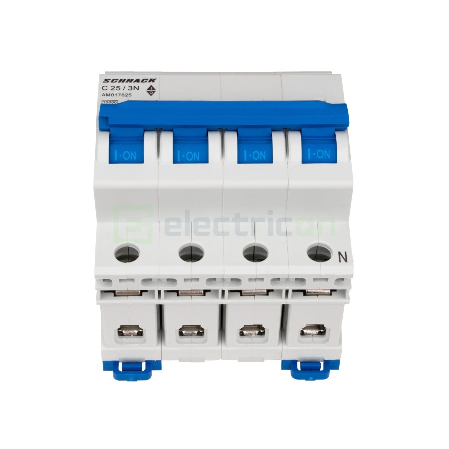 MCB - Siguranță automată - disjunctor - curba C 25A 10kA 3P+N 4M - Schrack AM017825