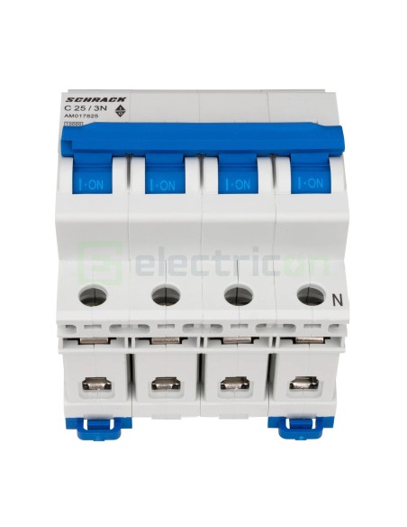 MCB - Siguranță automată - disjunctor - curba C 25A 10kA 3P+N 4M - Schrack AM017825