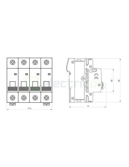 MCB - Siguranță automată - disjunctor - curba C 25A 10kA 3P+N 4M - Schrack AM017825